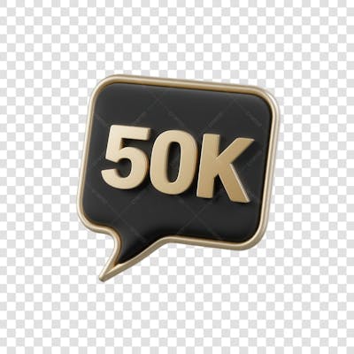 3D render 50K Seguidores Instagram 50 Mil Número Elemento para Composição  png (3)
