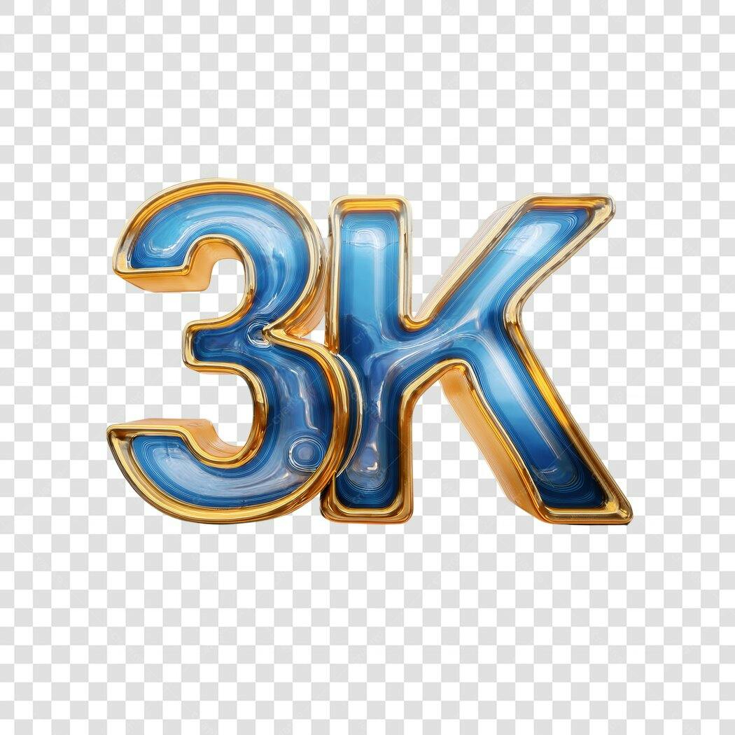 Logo 3K Seguidores PNG com fundo transparente
