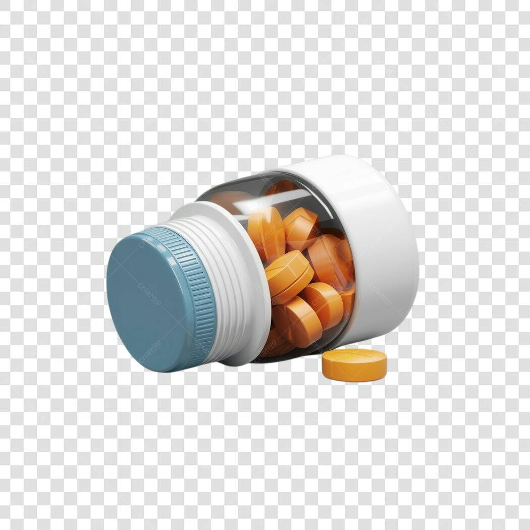 Mockup de frasco de comprimidos PNG com fundo transparente