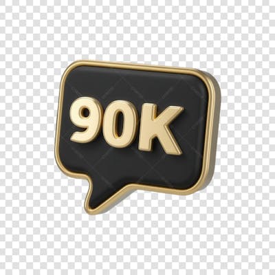 3D render 90K Seguidores Instagram 90 Mil Número Elemento para Composição  png (2)