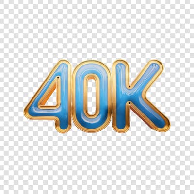 3D render 40K Seguidores Instagram Número Elemento para Composição  png (3)