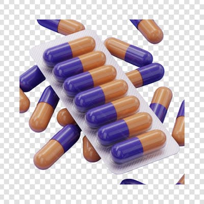 Selo 3D render Remédio Farmácia Cápsula Formulas Medicamnetos elemento o ícone logo PSD png (9)