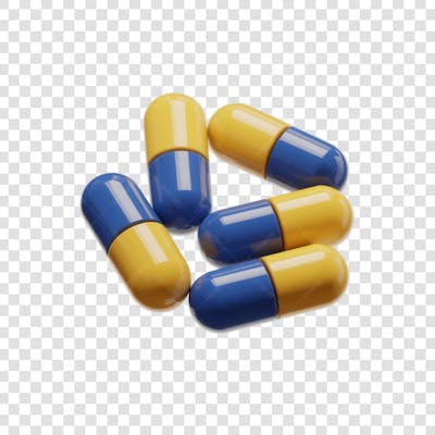 Selo 3D render Remédio Farmácia Cápsula Formulas Medicamnetos elemento o ícone logo PSD png (115)