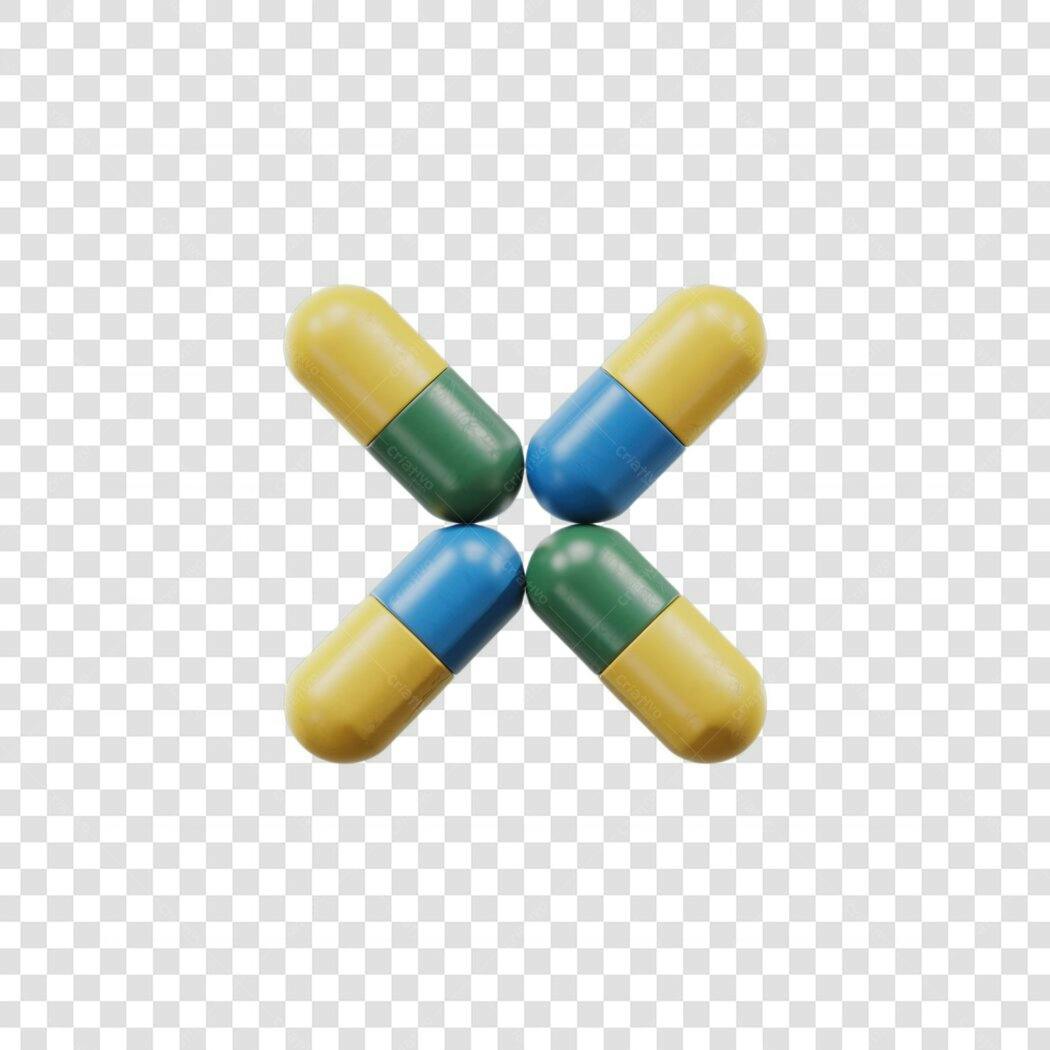 Logo médica com pílulas PNG com fundo transparente
