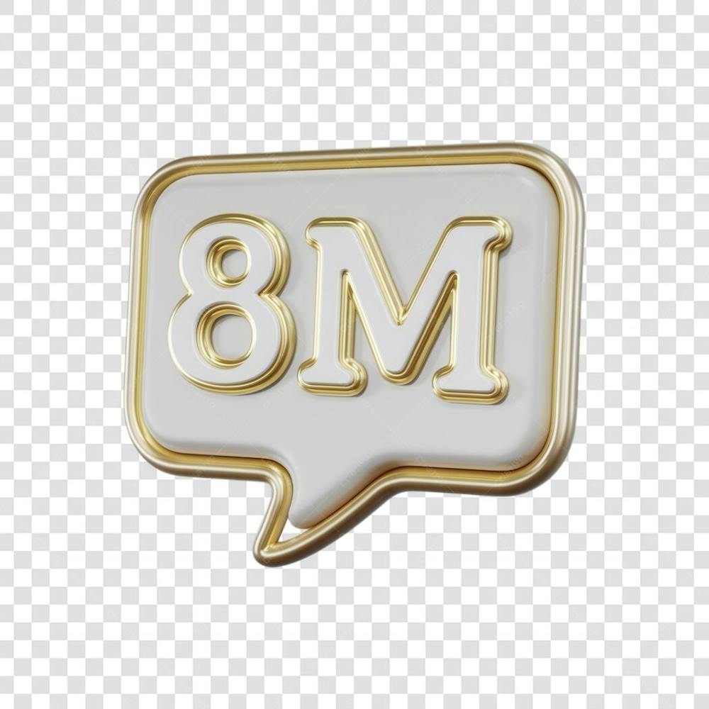 3D render 8M Seguidores Instagram 8 Milhõs Número Elemento para Composição  png (9)