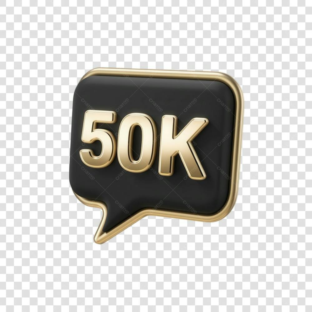 3D render 50K Seguidores Instagram 50 Mil Número Elemento para Composição  png (5)