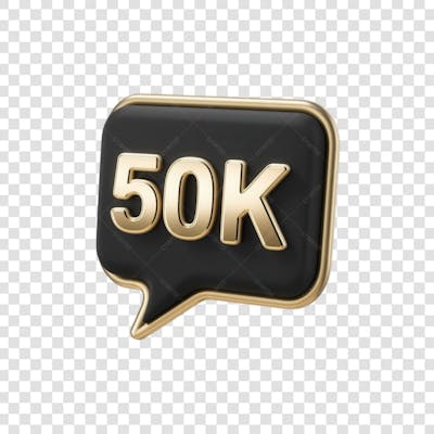 3D render 50K Seguidores Instagram 50 Mil Número Elemento para Composição  png (5)