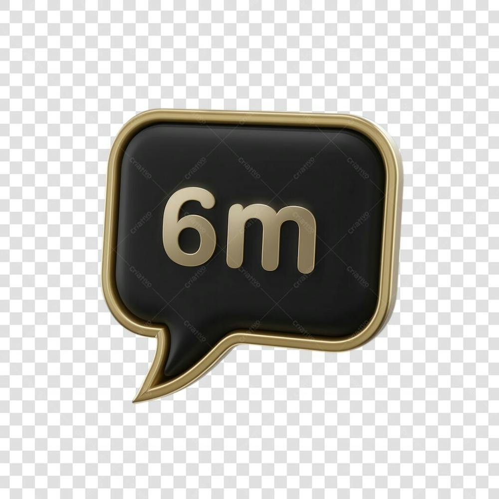 3D render 6M Seguidores Instagram 6 Milhõs Número Elemento para Composição  png (15)