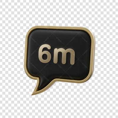 3D render 6M Seguidores Instagram 6 Milhõs Número Elemento para Composição  png (15)