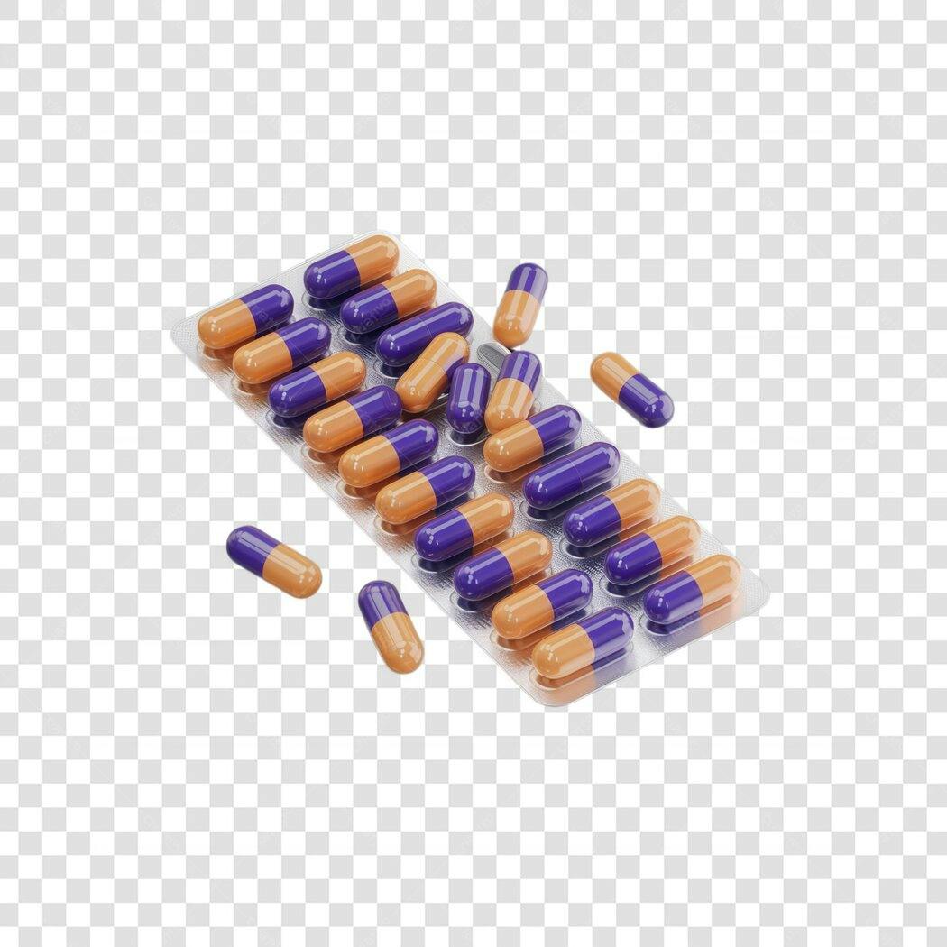 Mockup de cartela de comprimidos PNG com fundo transparente