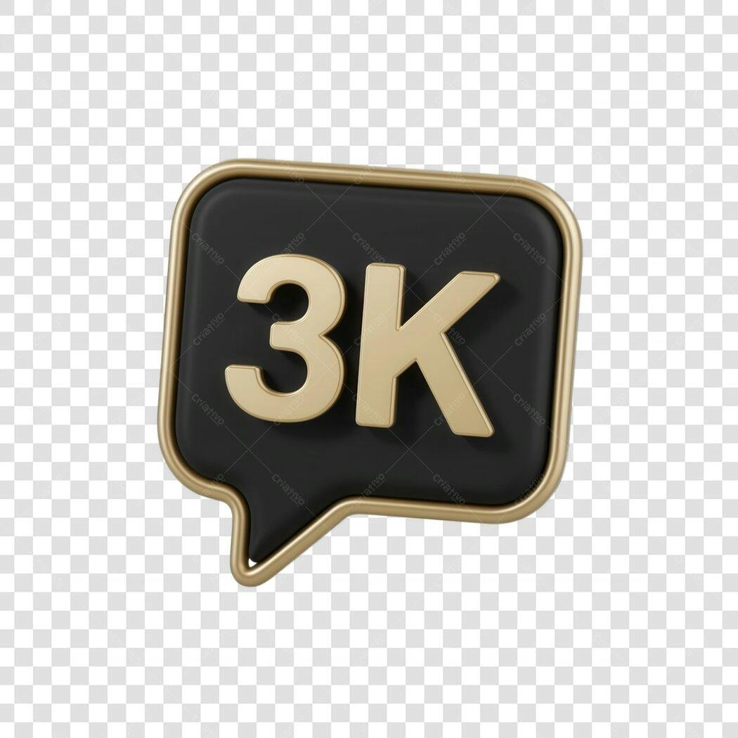 Icone Social Media 3K Seguidores PNG com fundo transparente