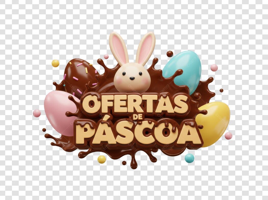 Banner Páscoa Ofertas PNG com fundo transparente