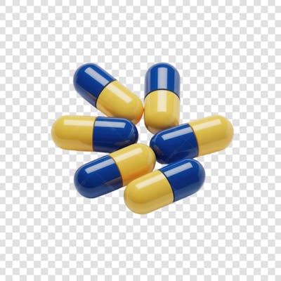 Selo 3D render Remédio Farmácia Cápsula Formulas Medicamnetos elemento o ícone logo PSD png (114)