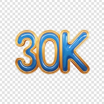 3D render 30K Seguidores Instagram Número Elemento para Composição  png (8)
