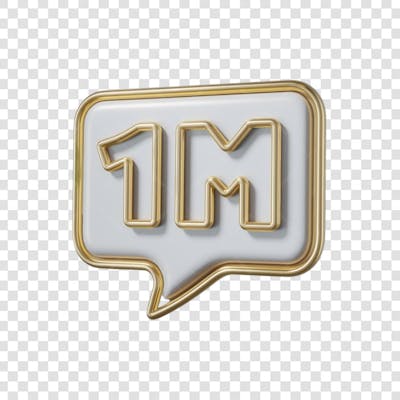 3D render 1M Seguidores Instagram 1 Milhão Número Elemento para Composição  png (8)