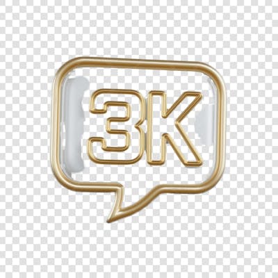 3D render 3k Seguidores Instagram 3 Mil Número Elemento para Composição  png (9)