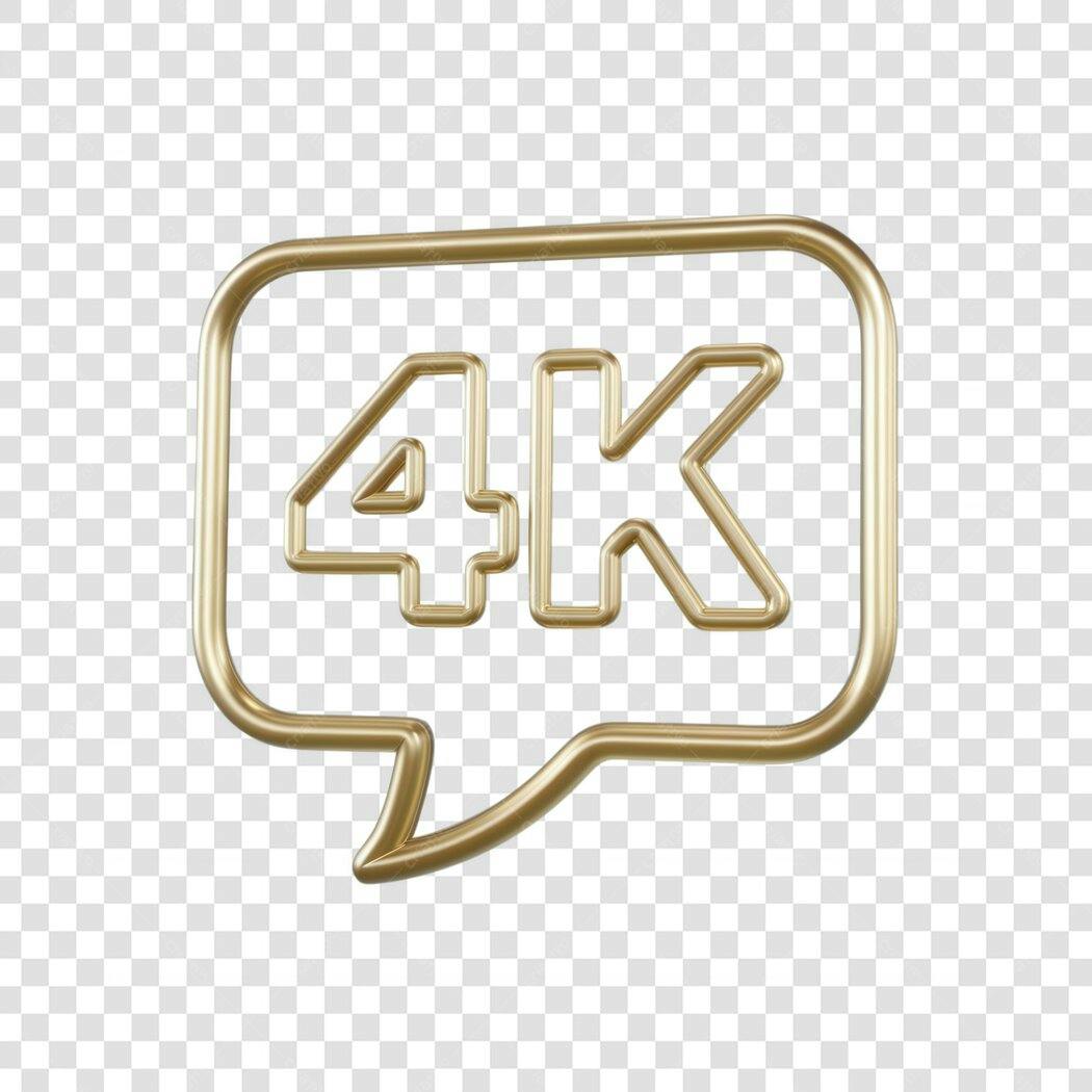 Logo 4K em balão PNG com fundo transparente