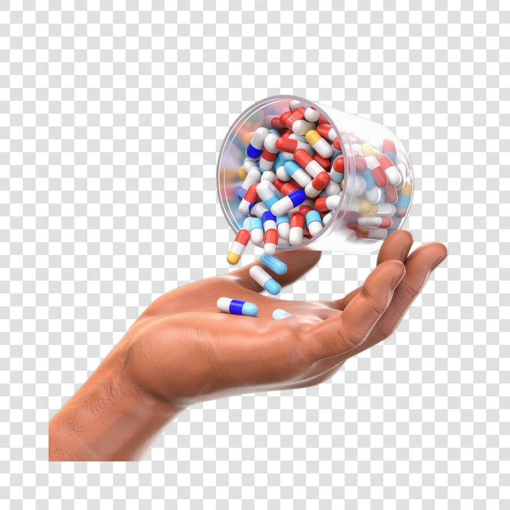 Mockup Comprimidos Medicina PNG com fundo transparente
