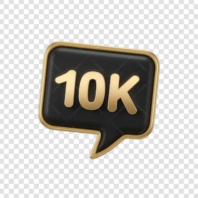 3D render 10K Seguidores Instagram 10 Mil Número Elemento para Composição  png (3)