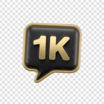 3D render 1k Seguidores Instagram 1 Mil Número Elemento para Composição  png (9)