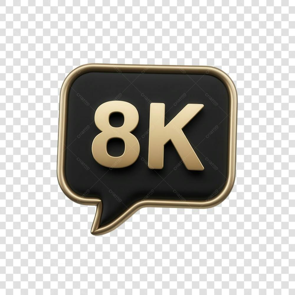 3D render 8k Seguidores Instagram 8 Mil Número Elemento para Composição  png (5)