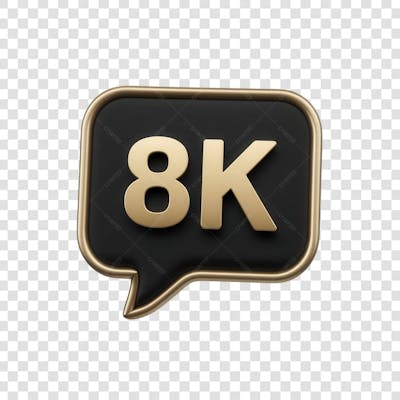3D render 8k Seguidores Instagram 8 Mil Número Elemento para Composição  png (5)