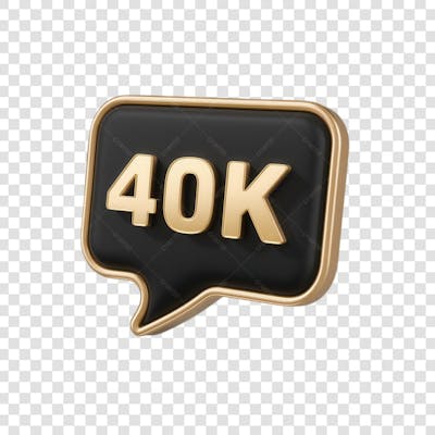 3D render 40K Seguidores Instagram 40 Mil Número Elemento para Composição  png (9)