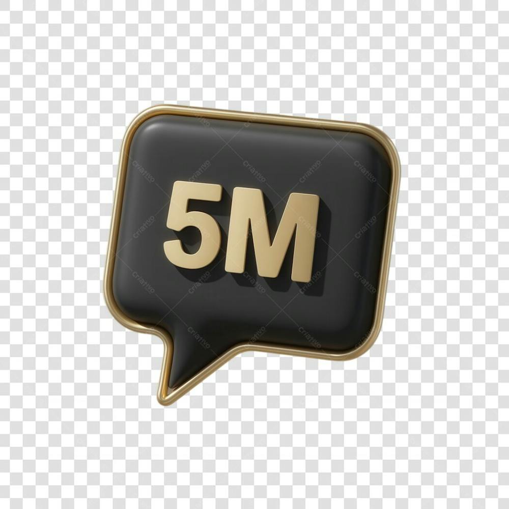 3D render 5M Seguidores Instagram 5 Milhõs Número Elemento para Composição  png (4)