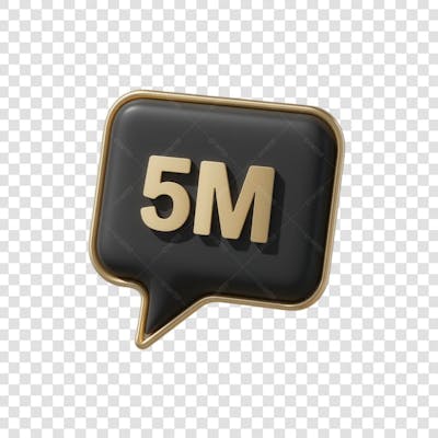 3D render 5M Seguidores Instagram 5 Milhõs Número Elemento para Composição  png (4)