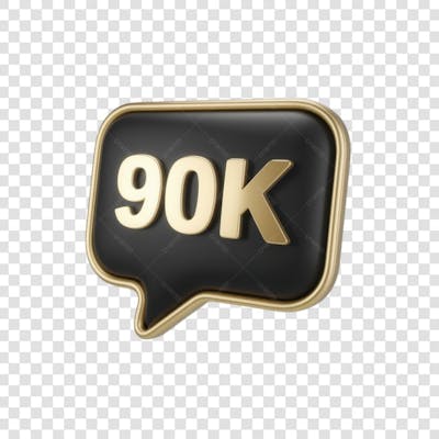 3D render 90K Seguidores Instagram 90 Mil Número Elemento para Composição  png (5)