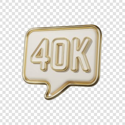 3D render 40K Seguidores Instagram 40 Mil Número Elemento para Composição  png (5)