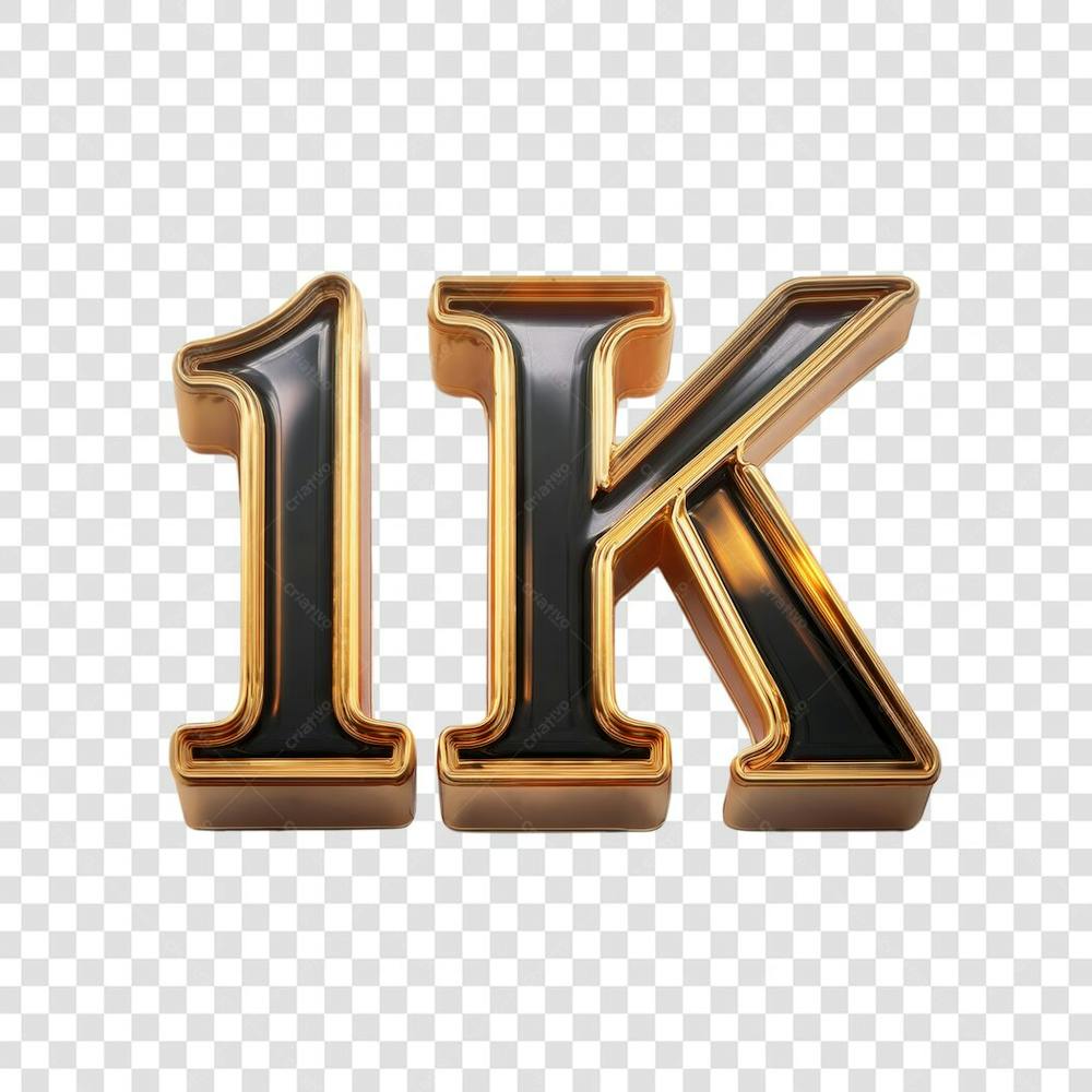 3D render 1k Seguidores Instagram Número Elemento para Composição  png (1)