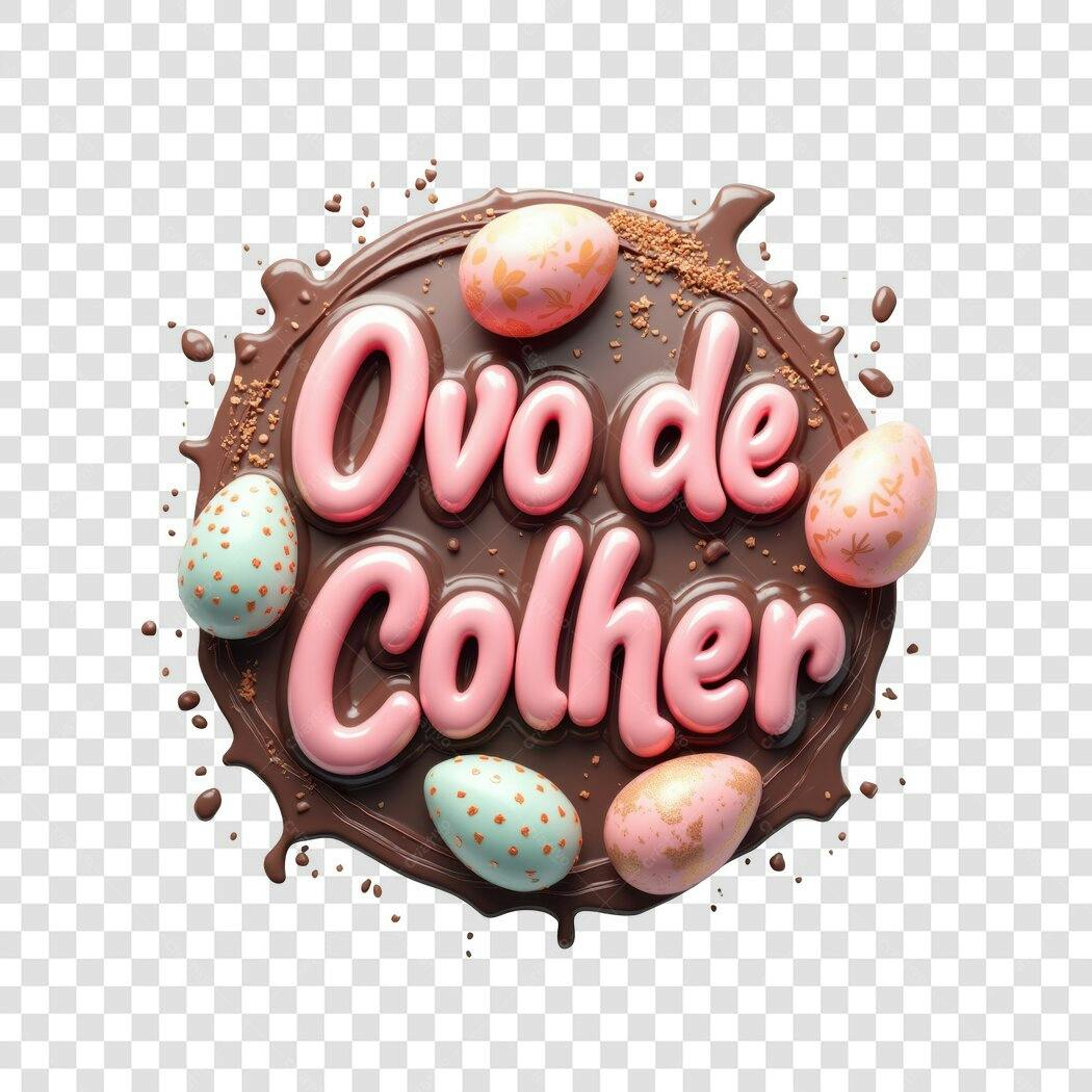 Banner Páscoa Ovo de Colher PNG com fundo transparente