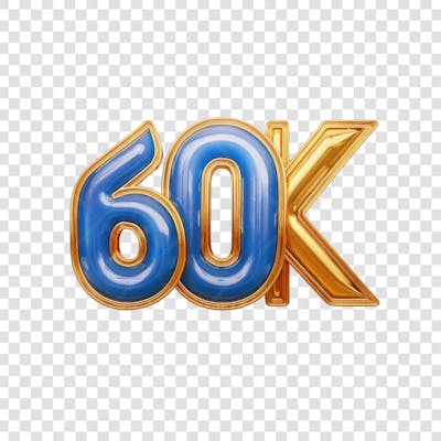 3D render 60K Seguidores Instagram Número Elemento para Composição  png (2)