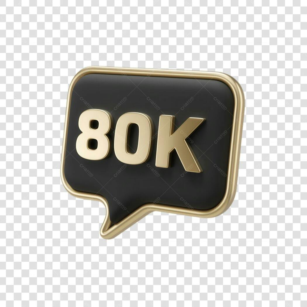 Banner 80 mil seguidores PNG com fundo transparente