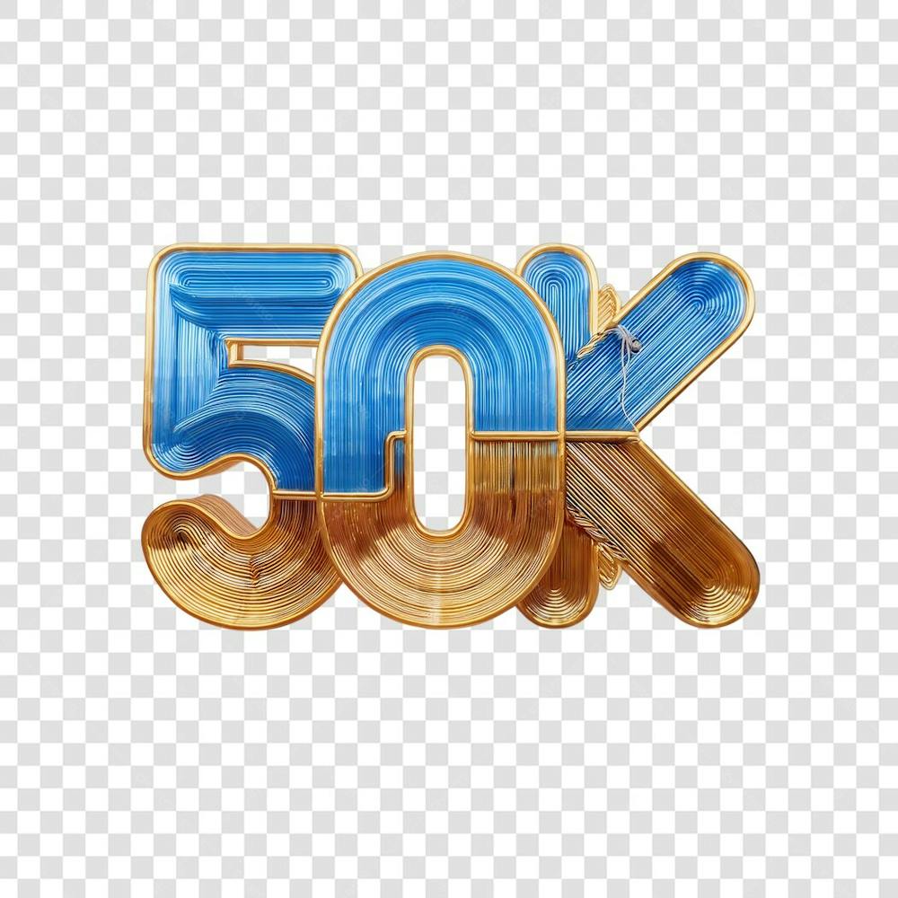 3D render 50K Seguidores Instagram Número Elemento para Composição  png (5)