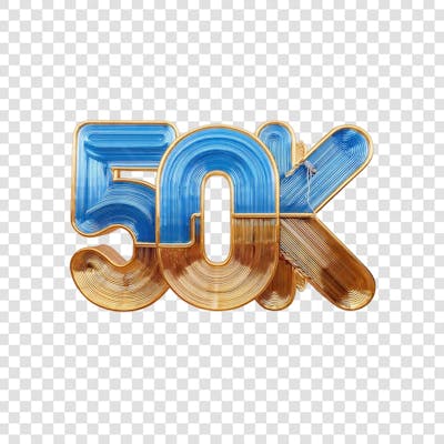 3D render 50K Seguidores Instagram Número Elemento para Composição  png (5)
