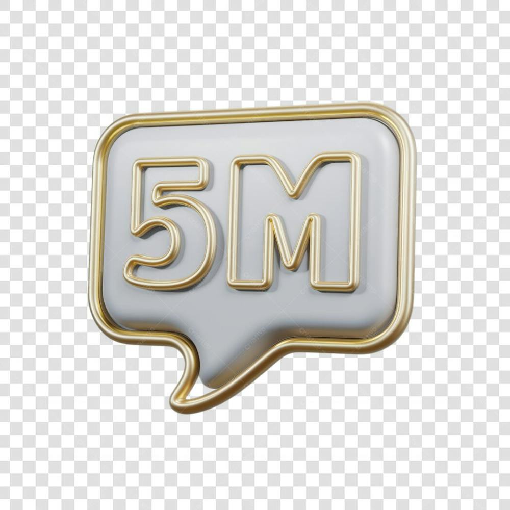 3D render 5M Seguidores Instagram 5 Milhõs Número Elemento para Composição  png (1)