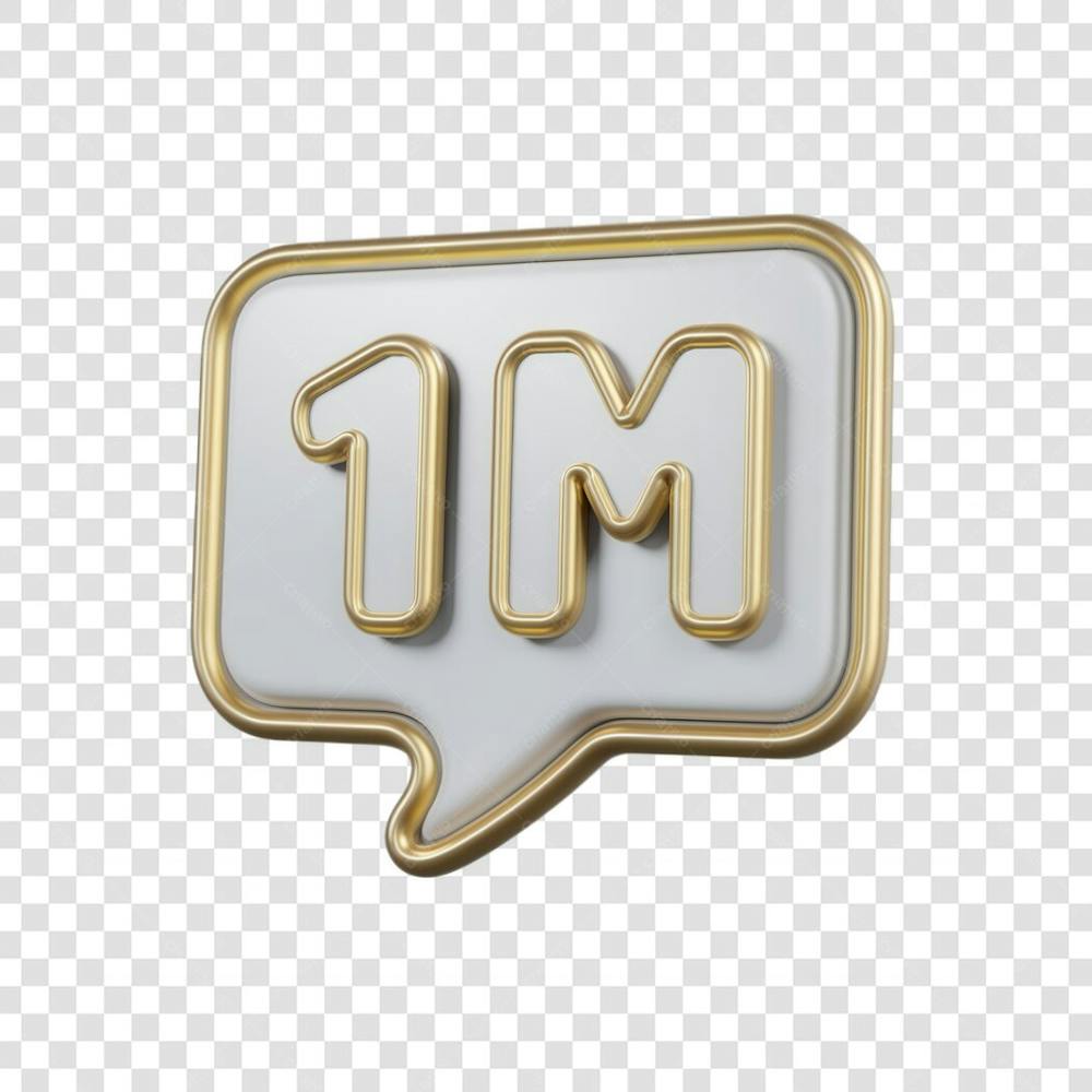3D render 1M Seguidores Instagram 1 Milhão Número Elemento para Composição  png (6)