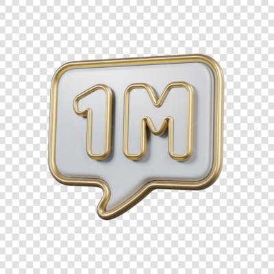 3D render 1M Seguidores Instagram 1 Milhão Número Elemento para Composição  png (6)
