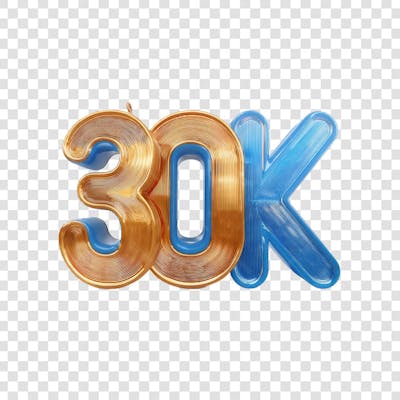 3D render 30K Seguidores Instagram Número Elemento para Composição  png (3)
