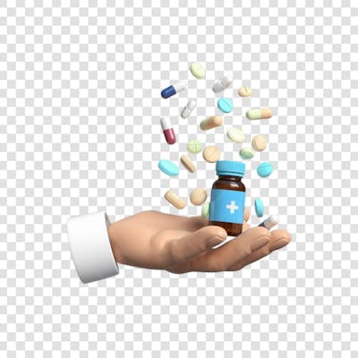 3D render Remédio Farmácia Cápsula Formulas Medicamnetos mão ícone png (18)