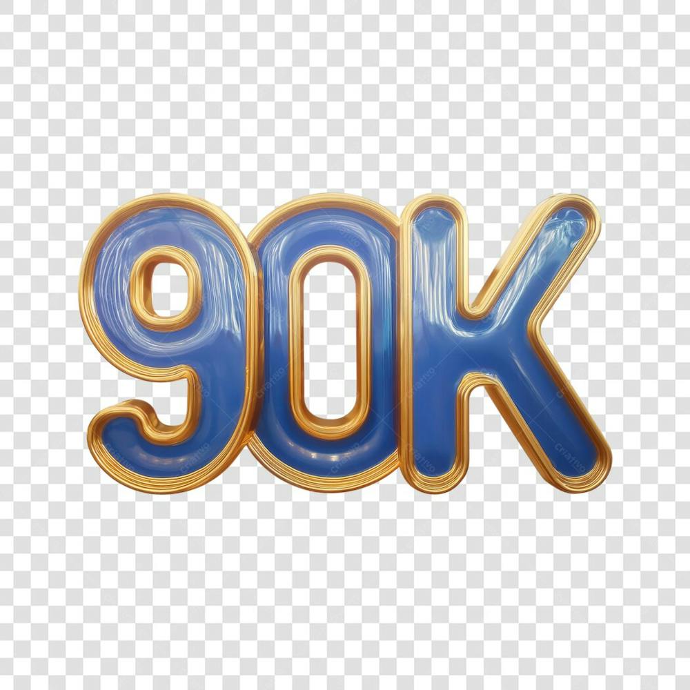 3D render 90K Seguidores Instagram Número Elemento para Composição  png (4)