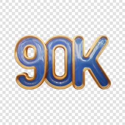 3D render 90K Seguidores Instagram Número Elemento para Composição  png (4)