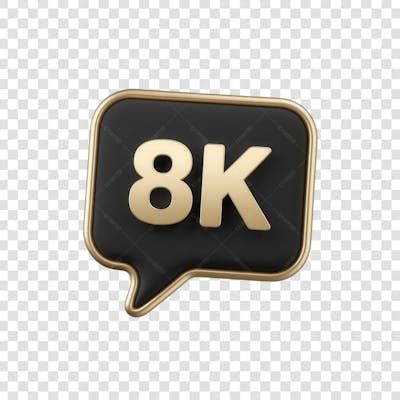 3D render 8k Seguidores Instagram 8 Mil Número Elemento para Composição  png (4)