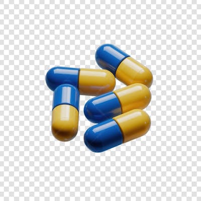Selo 3D render Remédio Farmácia Cápsula Formulas Medicamnetos elemento o ícone logo PSD png (113)
