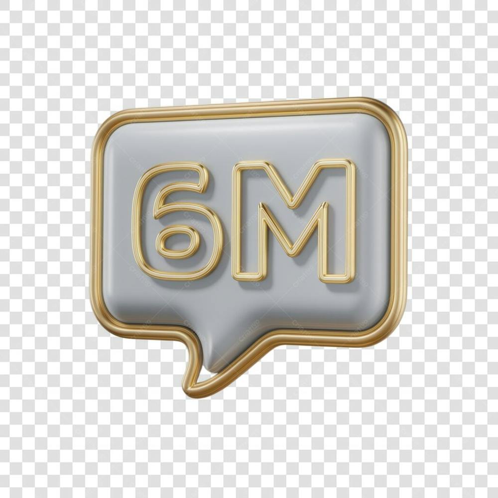 3D render 6M Seguidores Instagram 6 Milhõs Número Elemento para Composição  png (17)