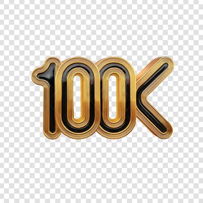 3D render 100K Seguidores Instagram Número Elemento para Composição  png (1)