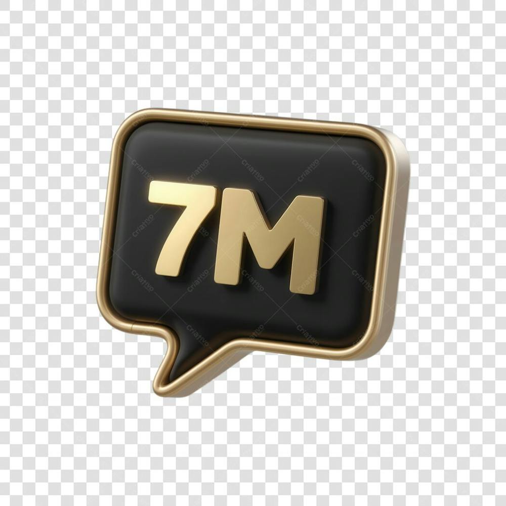 3D render 7M Seguidores Instagram 7 Milhõs Número Elemento para Composição  png (1)