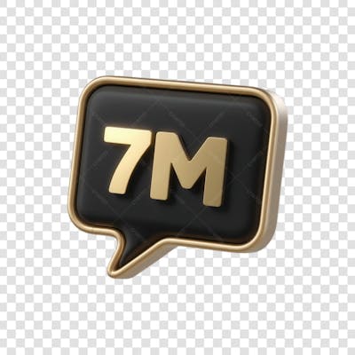 3D render 7M Seguidores Instagram 7 Milhõs Número Elemento para Composição  png (1)